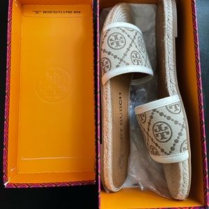 Tory Burch T Monogram Espadrille Slides